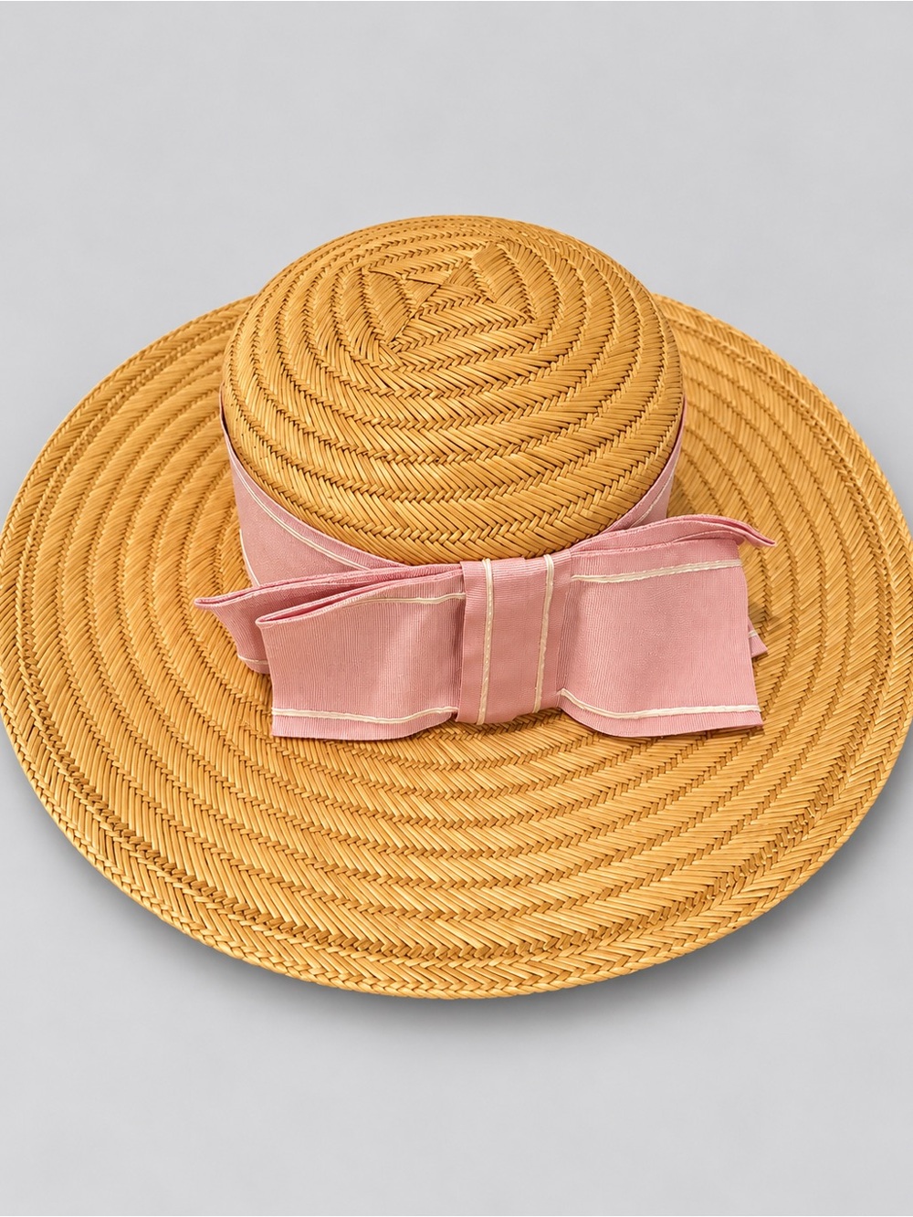 Vintage 1980s Laura Ashley 100% Straw Wide Brim Hat – Made in Great Britain”